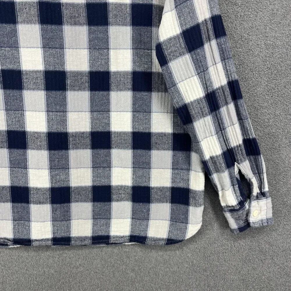 Levi's Shirt Mens Large Blue Plaid Flannel Relaxed Long Sleeve Button‎ Down